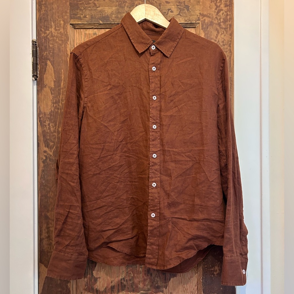 Men’s Quince 100% Linen Shirt Brown